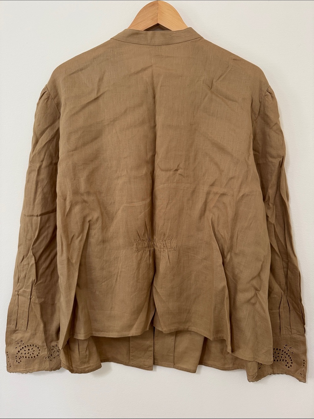 Ralph Lauren Tan Button-Down Eyelet Embroidered Shirt - Picture 5 of 6